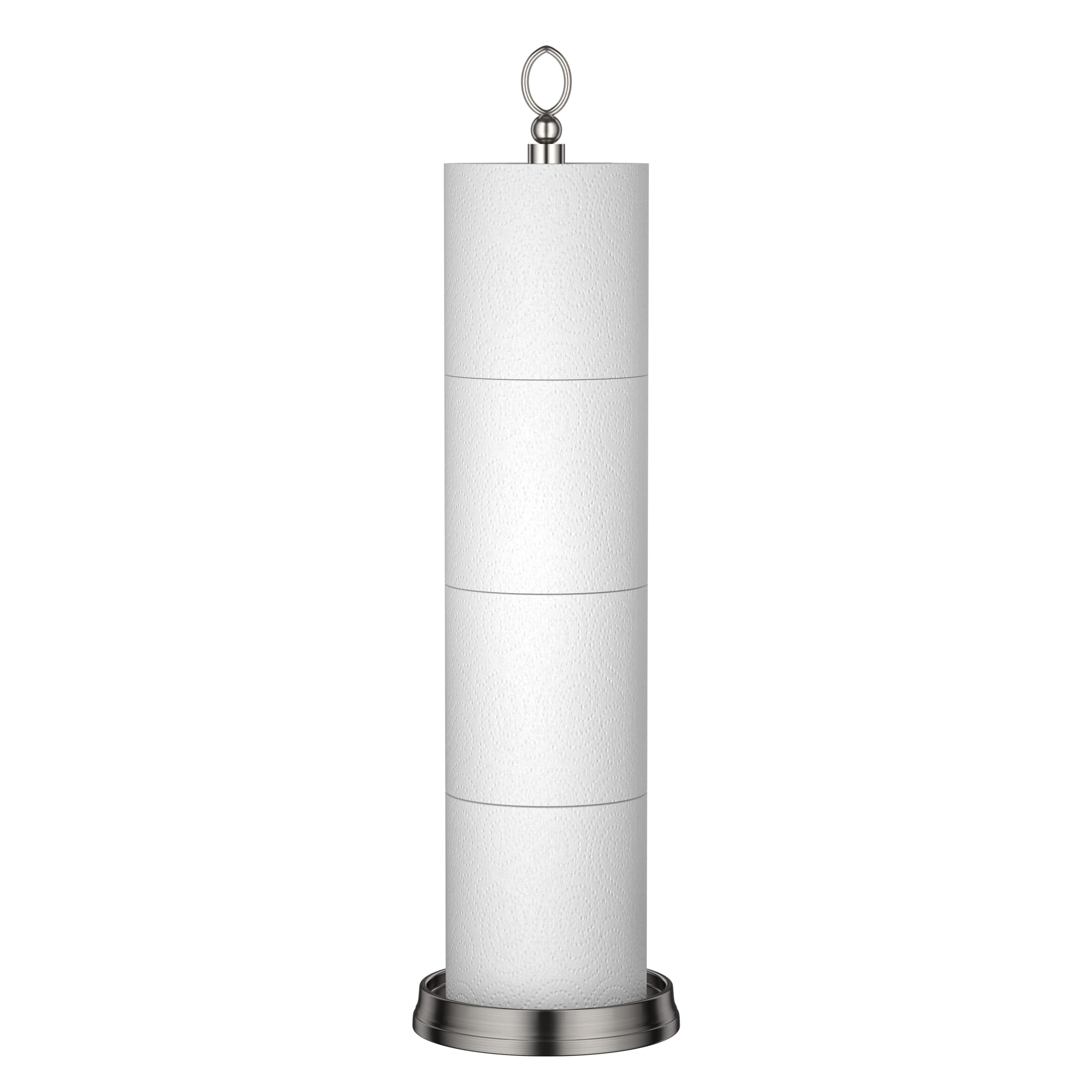ROLABAM heavy weighted toilet paper holder with reserve function offering extra roll storage.