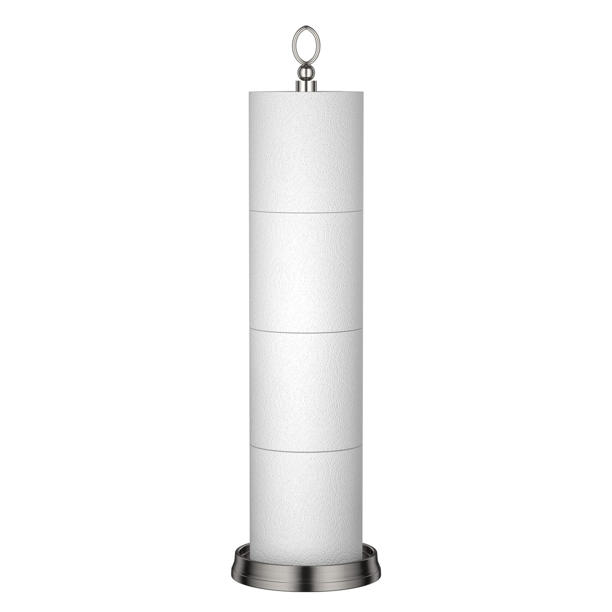 ROLABAM heavy weighted toilet paper holder with reserve function offering extra roll storage.