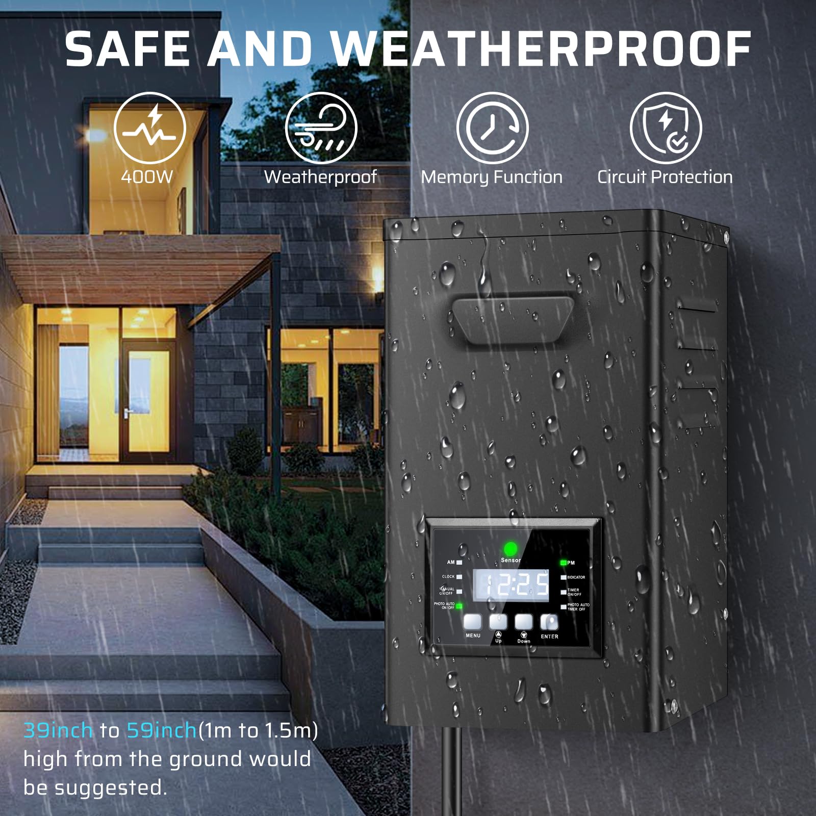 ROLANCHE dusk-to-dawn sensor powers lights automatically.