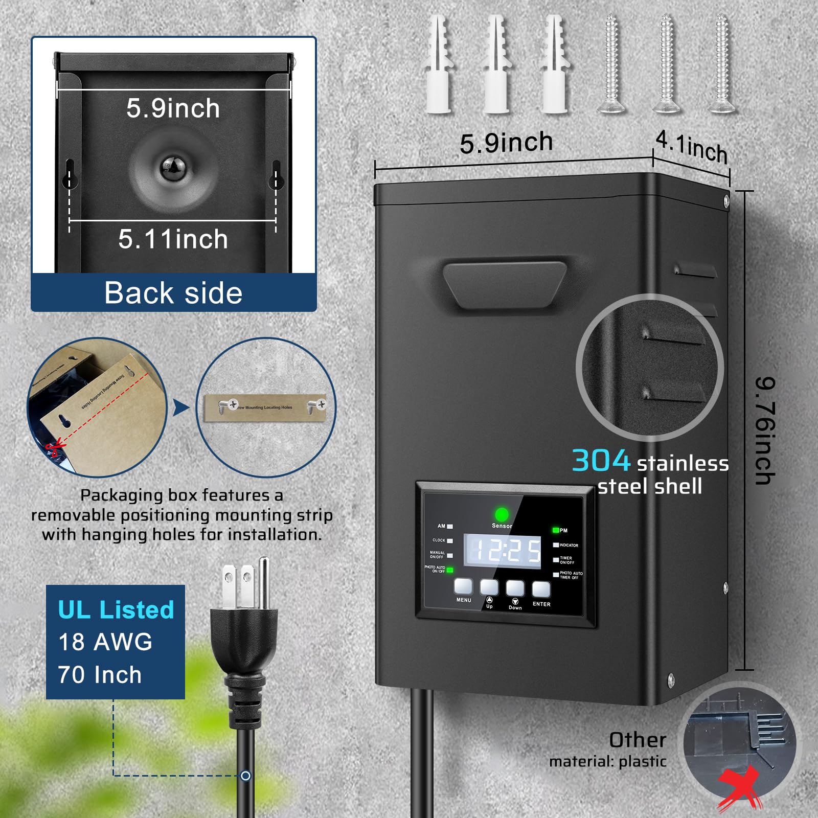 ROLANCHE timer settings enable flexible scheduling for decks and gardens.