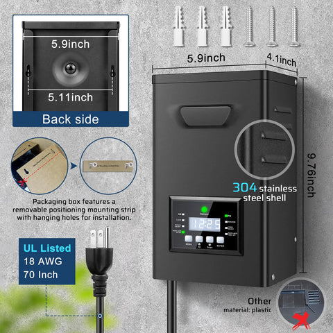 ROLANCHE timer settings enable flexible scheduling for decks and gardens.