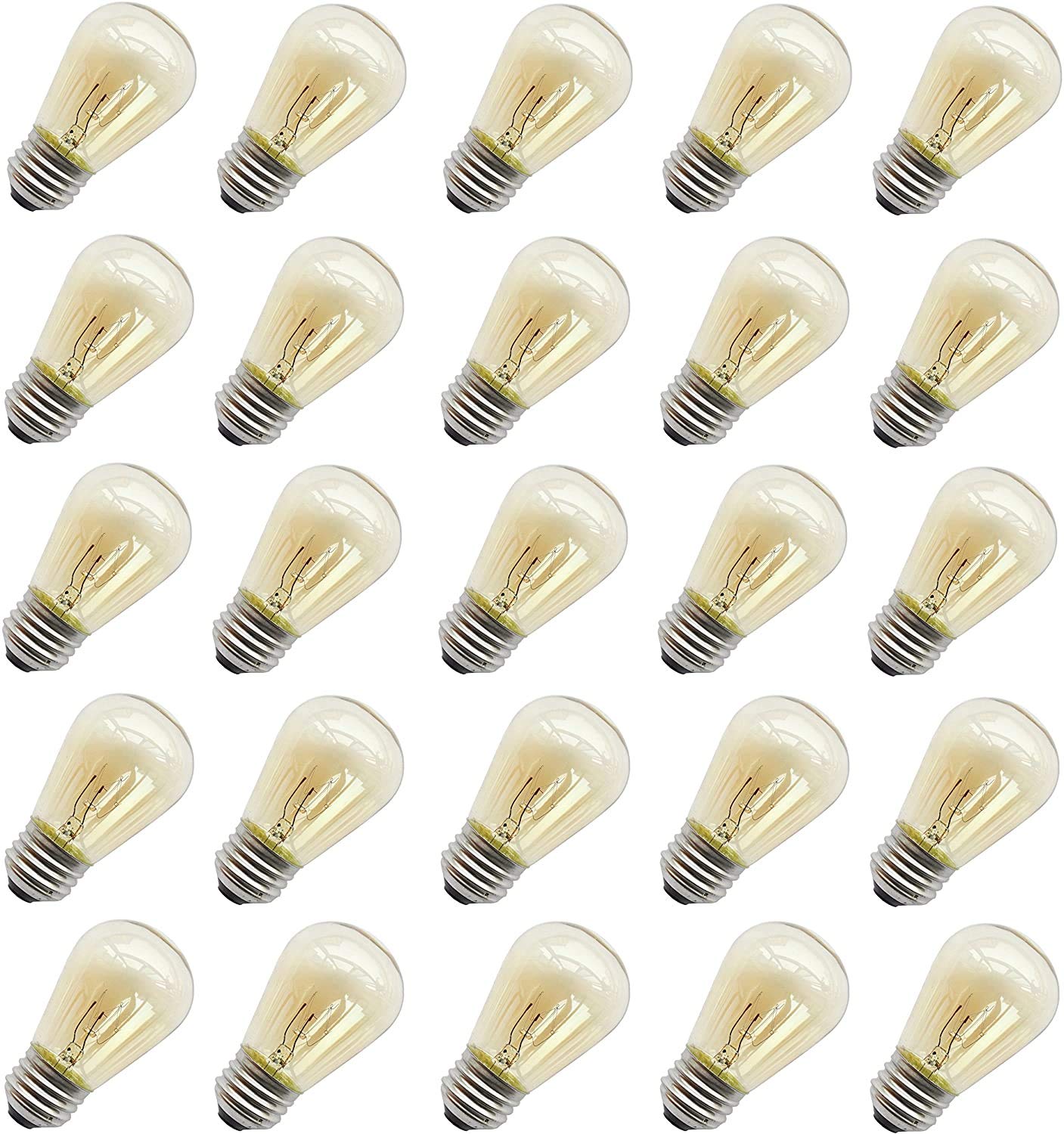 Rolay 11W outdoor S14 bulb with amber glass for warm patio lighting