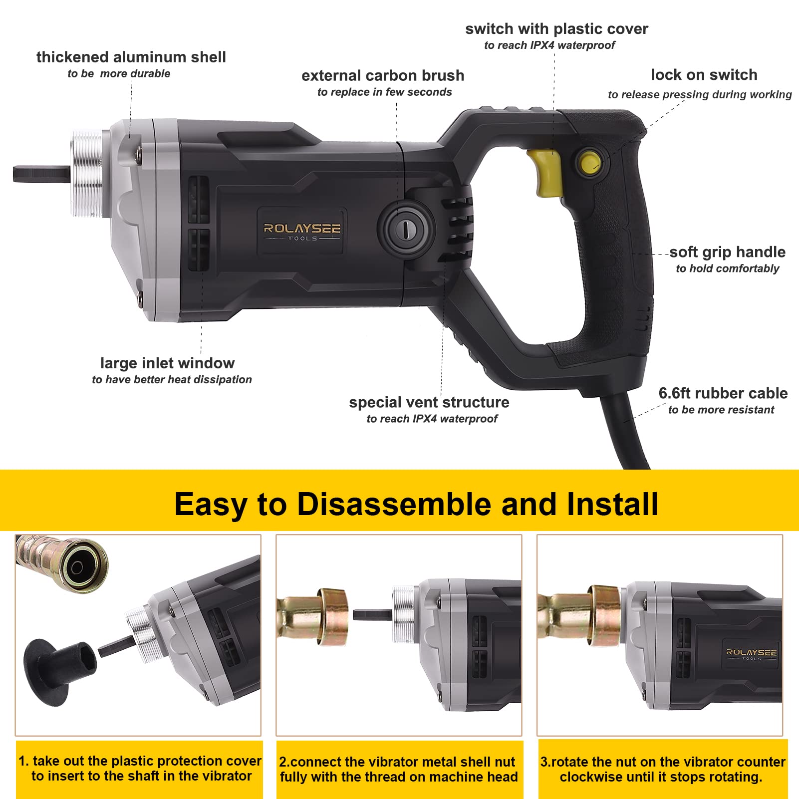 ROLAYSEE TOOLS reinforced aluminum shell boosts durability
