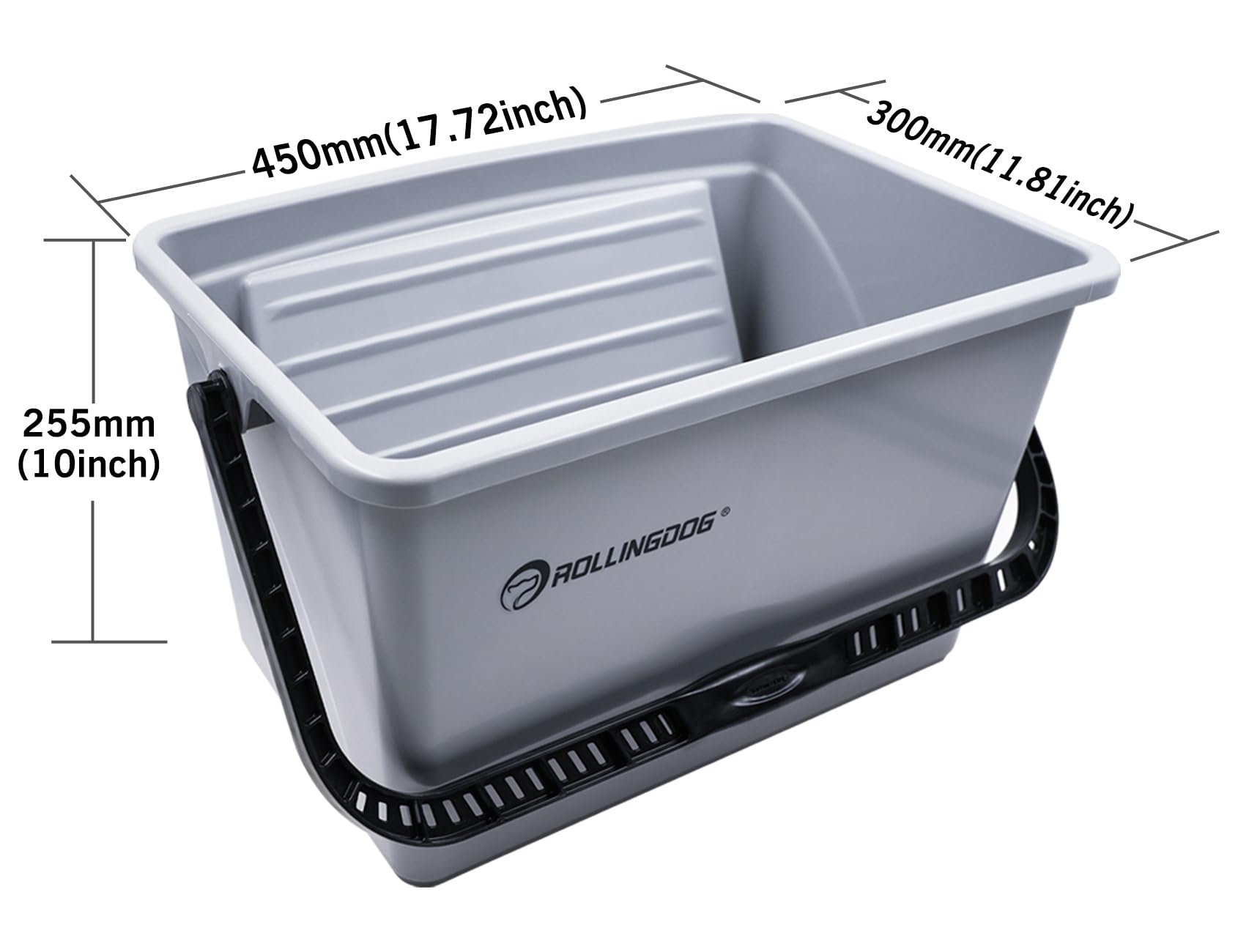 Rollingdog 12-inch paint bucket deep well reservoir supports longer painting sessions.