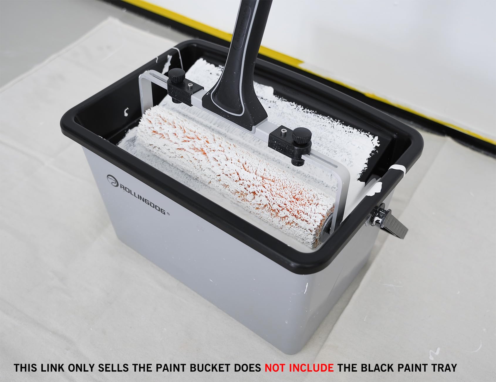 Rollingdog durable plastic 12-inch bucket withstands tough projects.