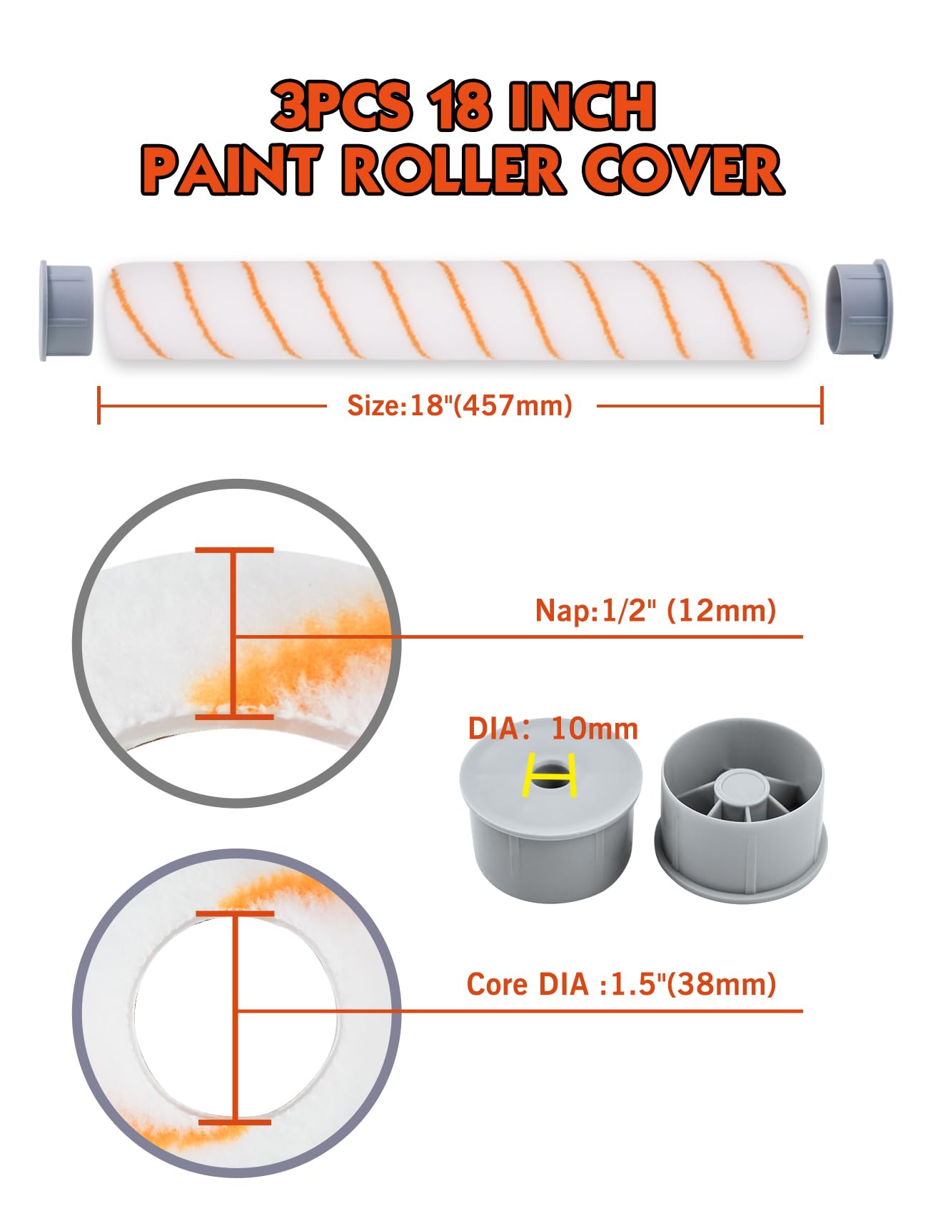 Rollingdog 18-inch roller cover on ceiling for fast, uniform finish.