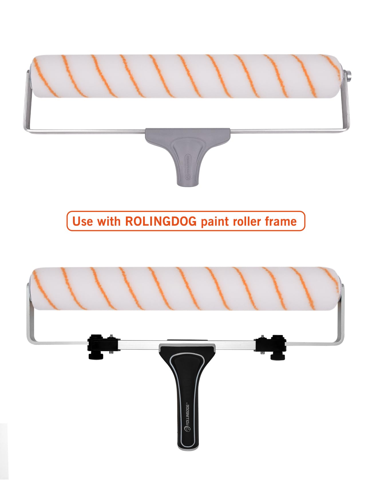 Rollingdog 18-inch roller cover on floor for quick coverage.