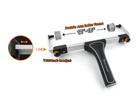 ROLLINGDOG adjustable alignment markings for centered roller placement.