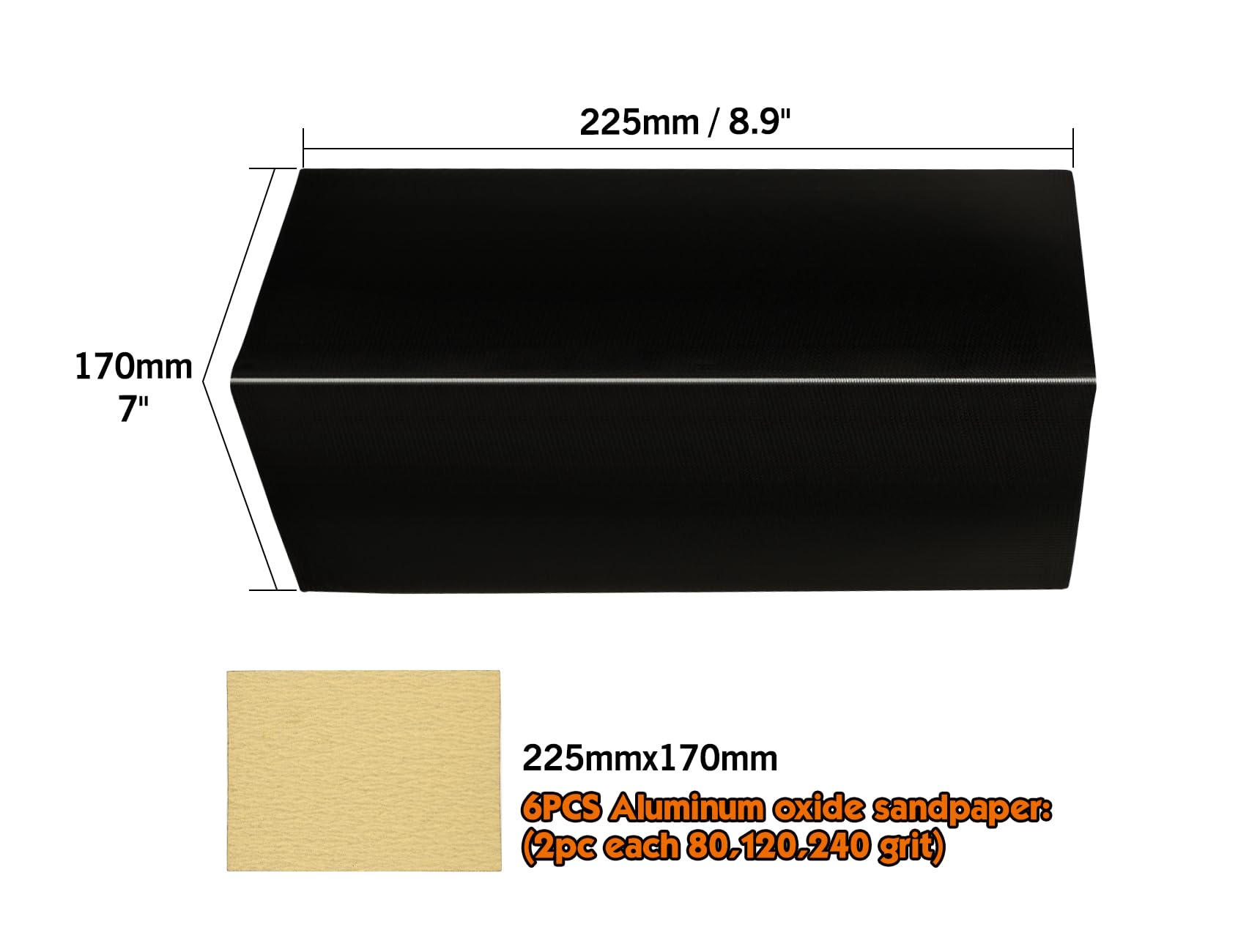 ROLLINGDOG sandpaper pack with grits 80, 120, 240 for drywall