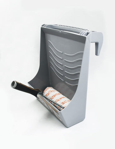 ROLLINGDOG ladder-compatible paint tray on various ladders.