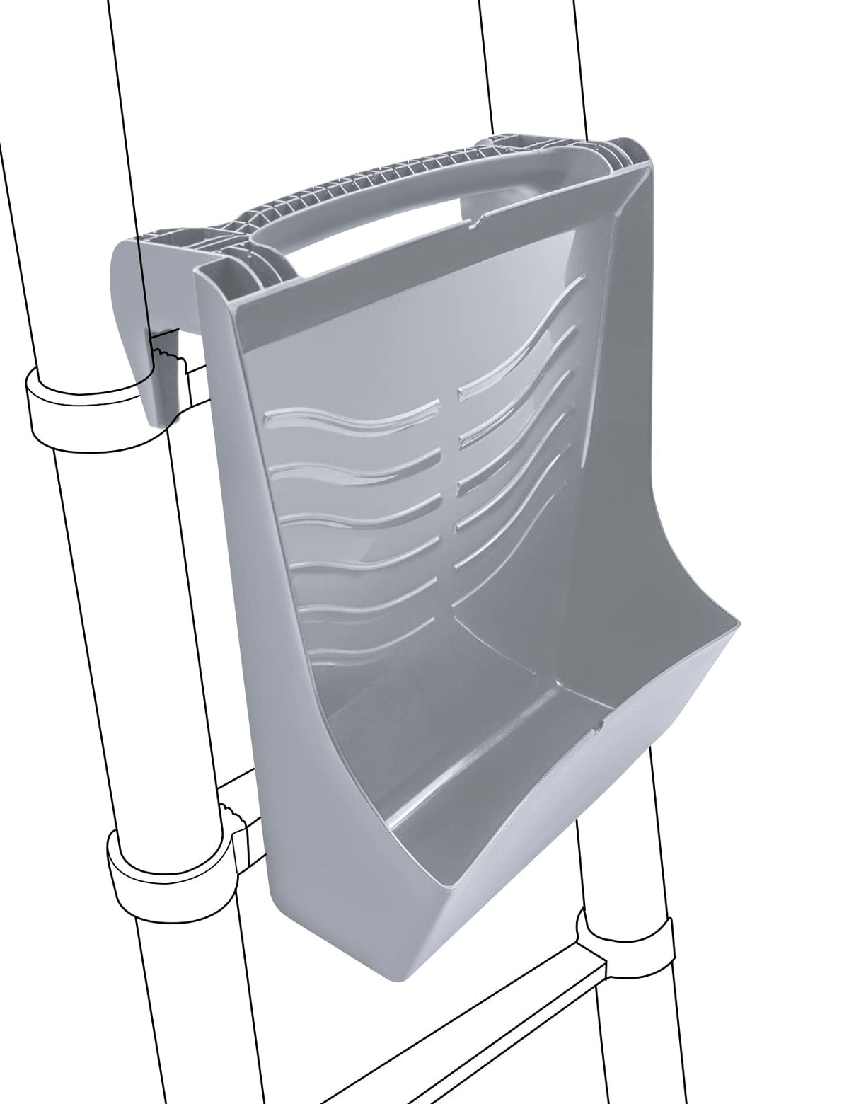 ROLLINGDOG paint tray front view with deep reservoir for fewer refills.