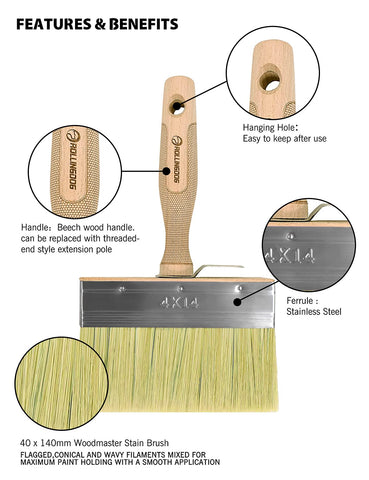 ROLLINGDOG brush in use on decks and walls for consistent coverage