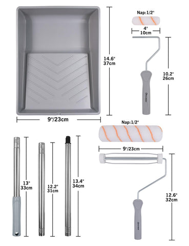 ROLLINGDOG paint roller kit mini 4inch frame ideal for edges and corners.