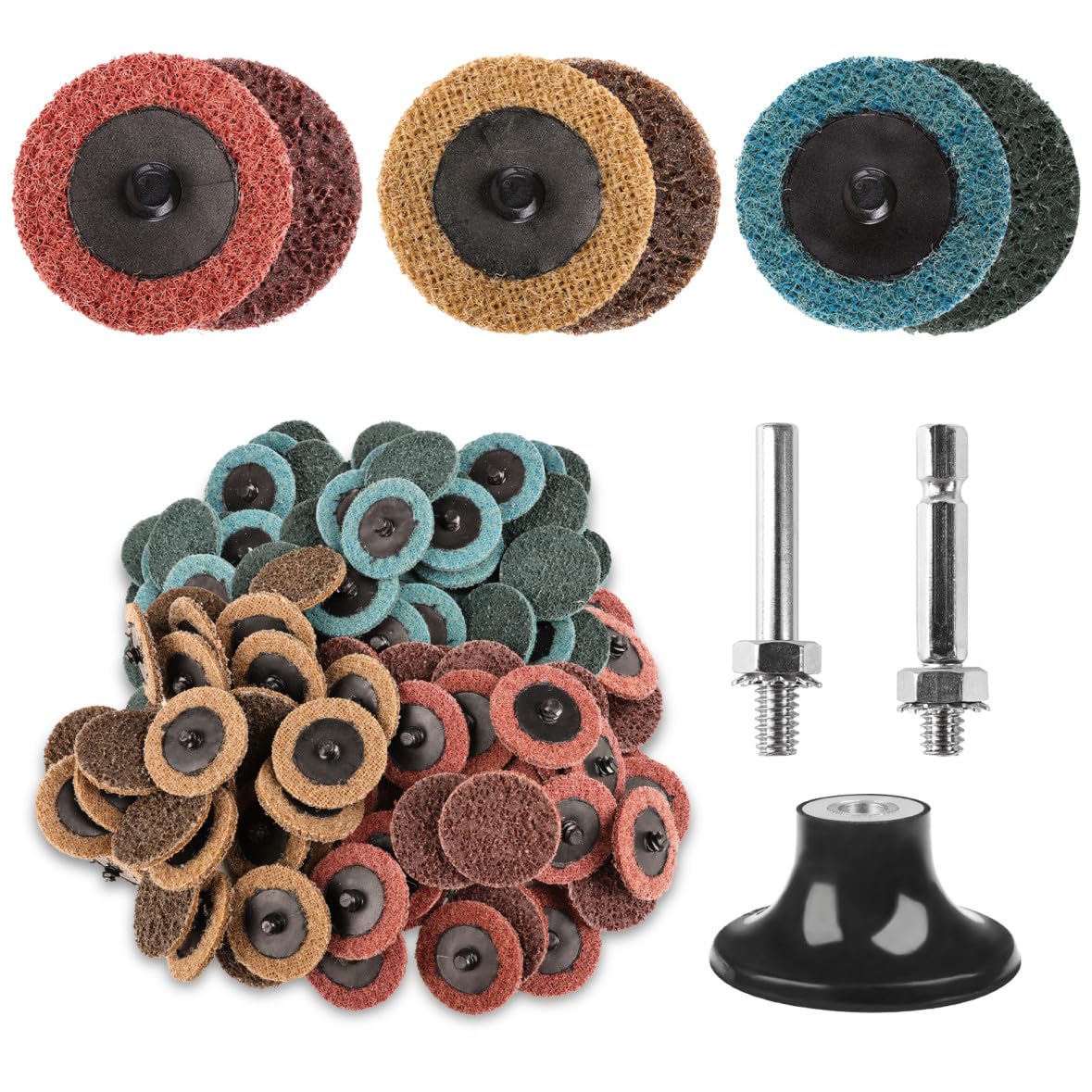 Rolokit 92pcs 2-inch sanding discs kit for versatile project finishing and smooth surfaces.