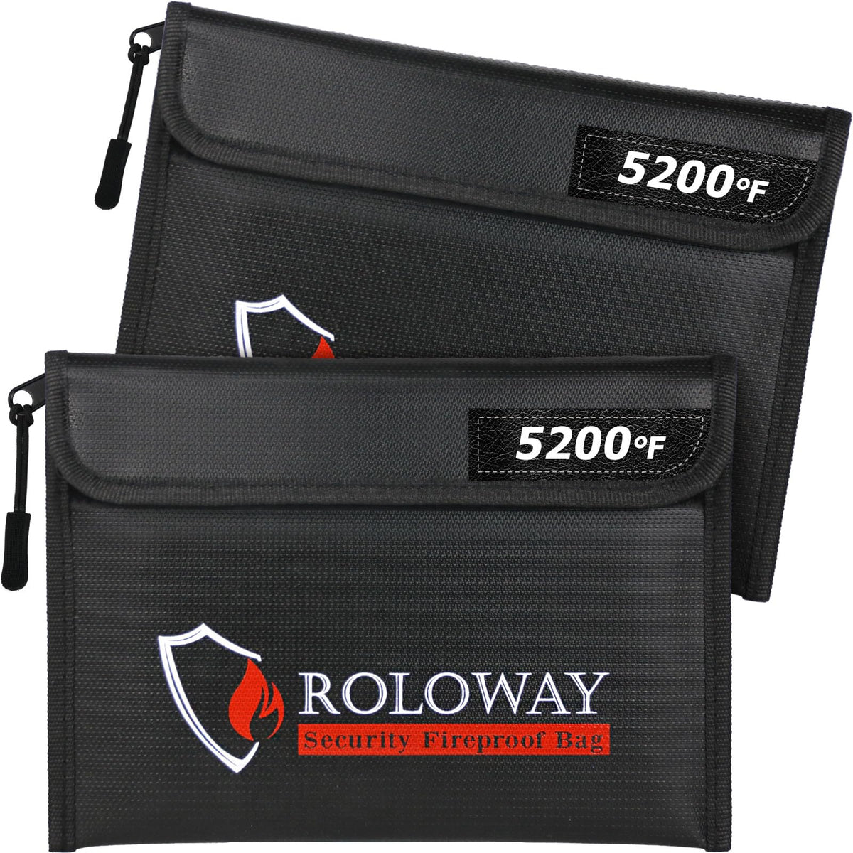 ROLOWAY Fireproof Bag with 5200°F insulation protecting cash and documents