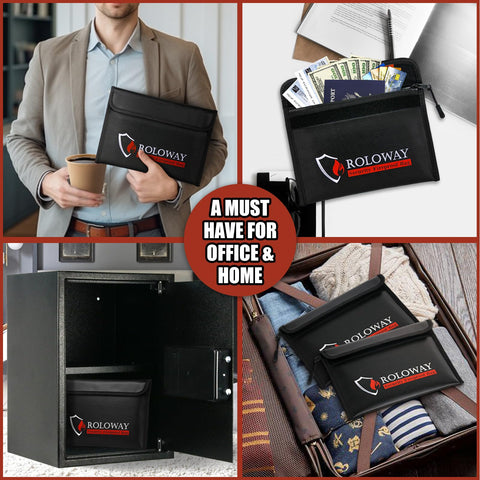 ROLOWAY Fireproof Bag fits in small safes and compartments