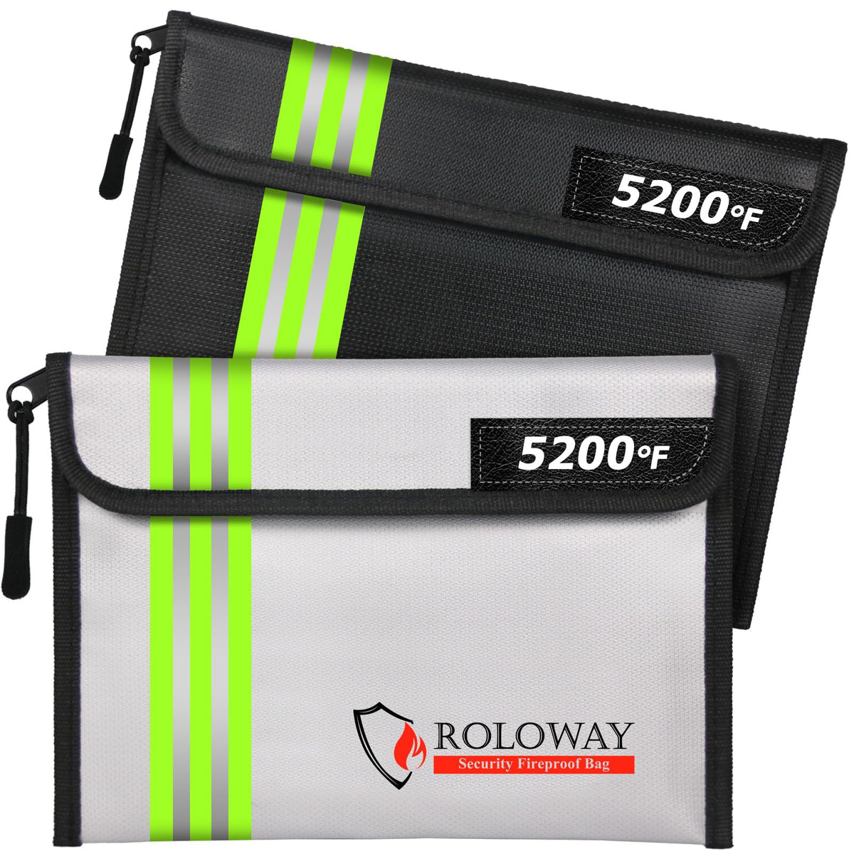 ROLOWAY Fireproof Bag close-up zipper showing secure closure for valuables.