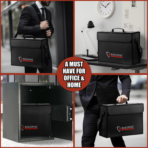 ROLOWAY extra 5x8 inch pocket secures passports, cash, keys and cards