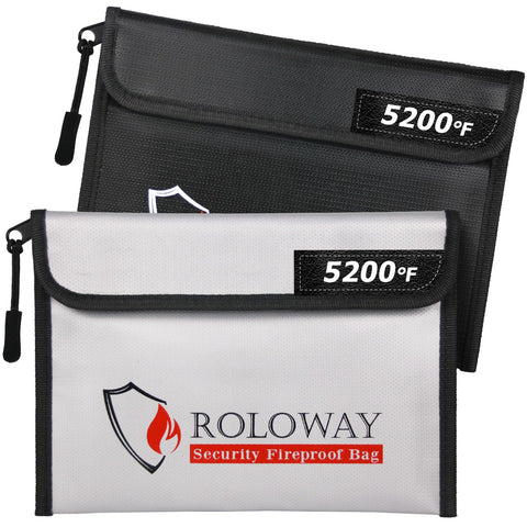 ROLOWAY fireproof bag front view protecting cash and documents on the go
