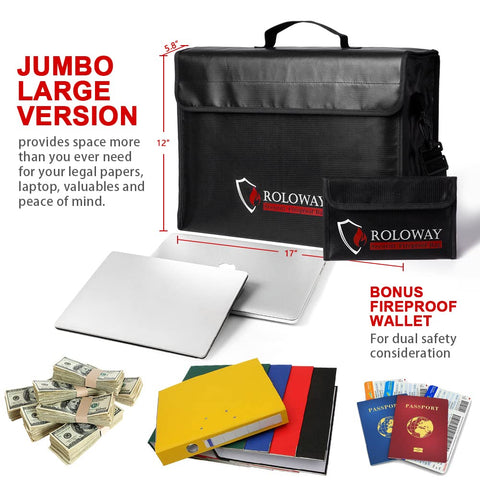 ROLOWAY bag with water-resistant coating protecting papers during rain.