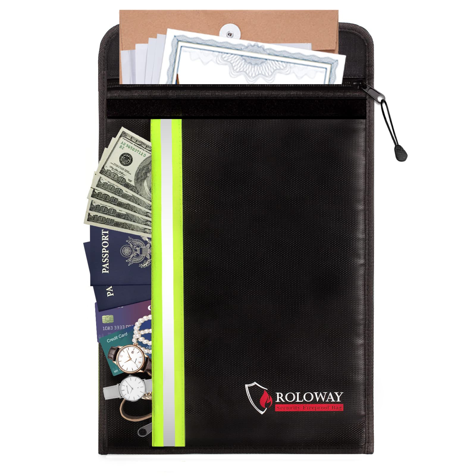 ROLOWAY fireproof envelope with two pockets for organized valuables