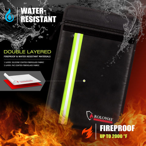 ROLOWAY fireproof envelope enlarged closure for added safety