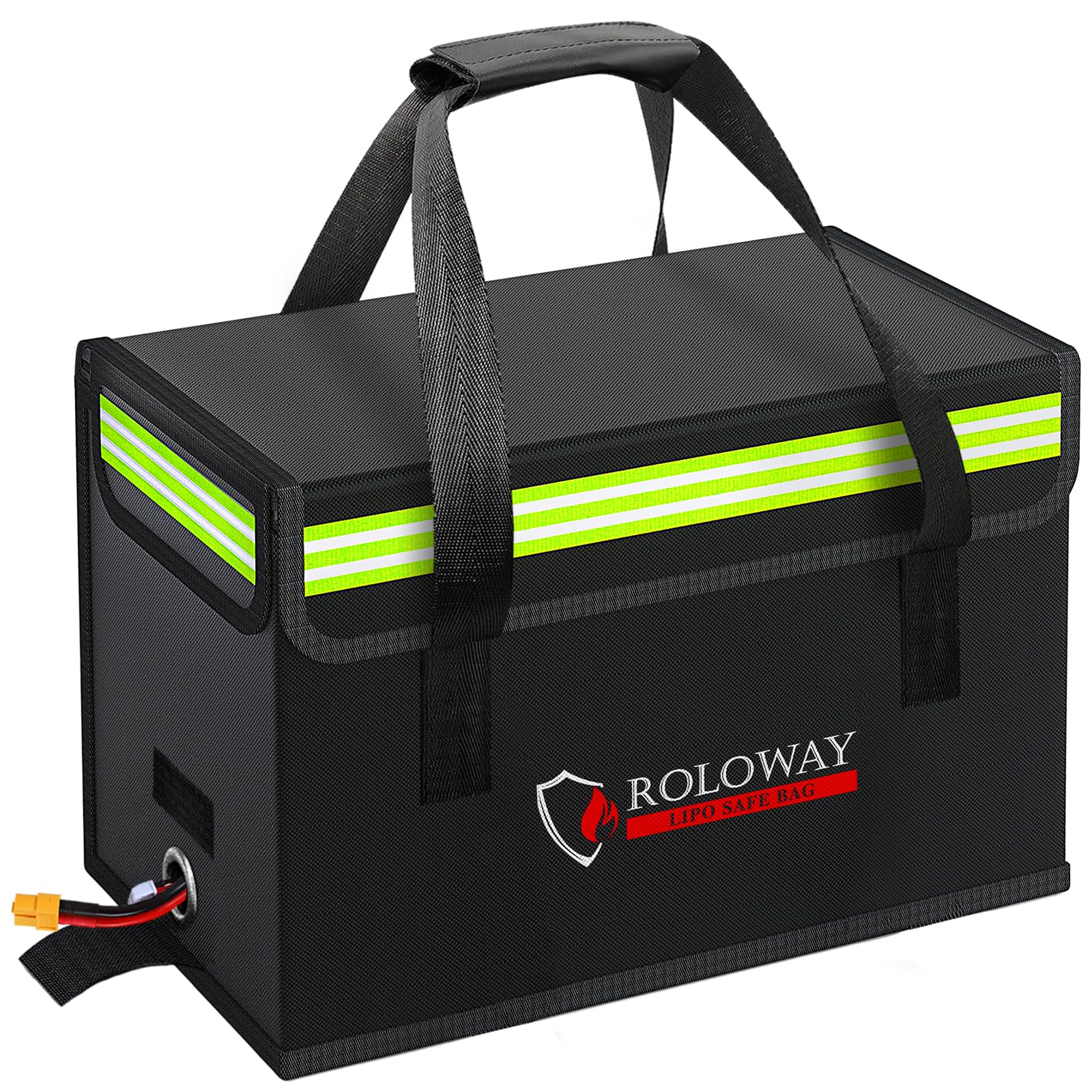 Roloway Lipo Battery Bag front view showing spacious interior for drones and RC batteries