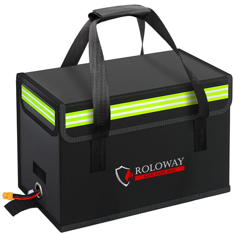 Roloway Lipo Battery Bag front view showing spacious interior for drones and RC batteries