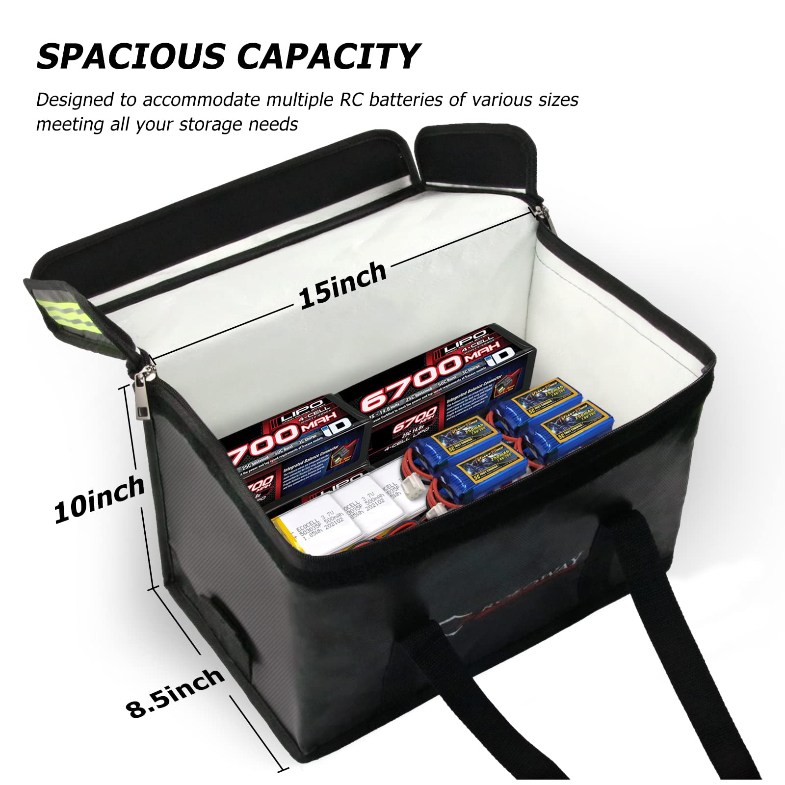 Roloway Lipo Battery Bag large capacity for drones, RC cars, and boats
