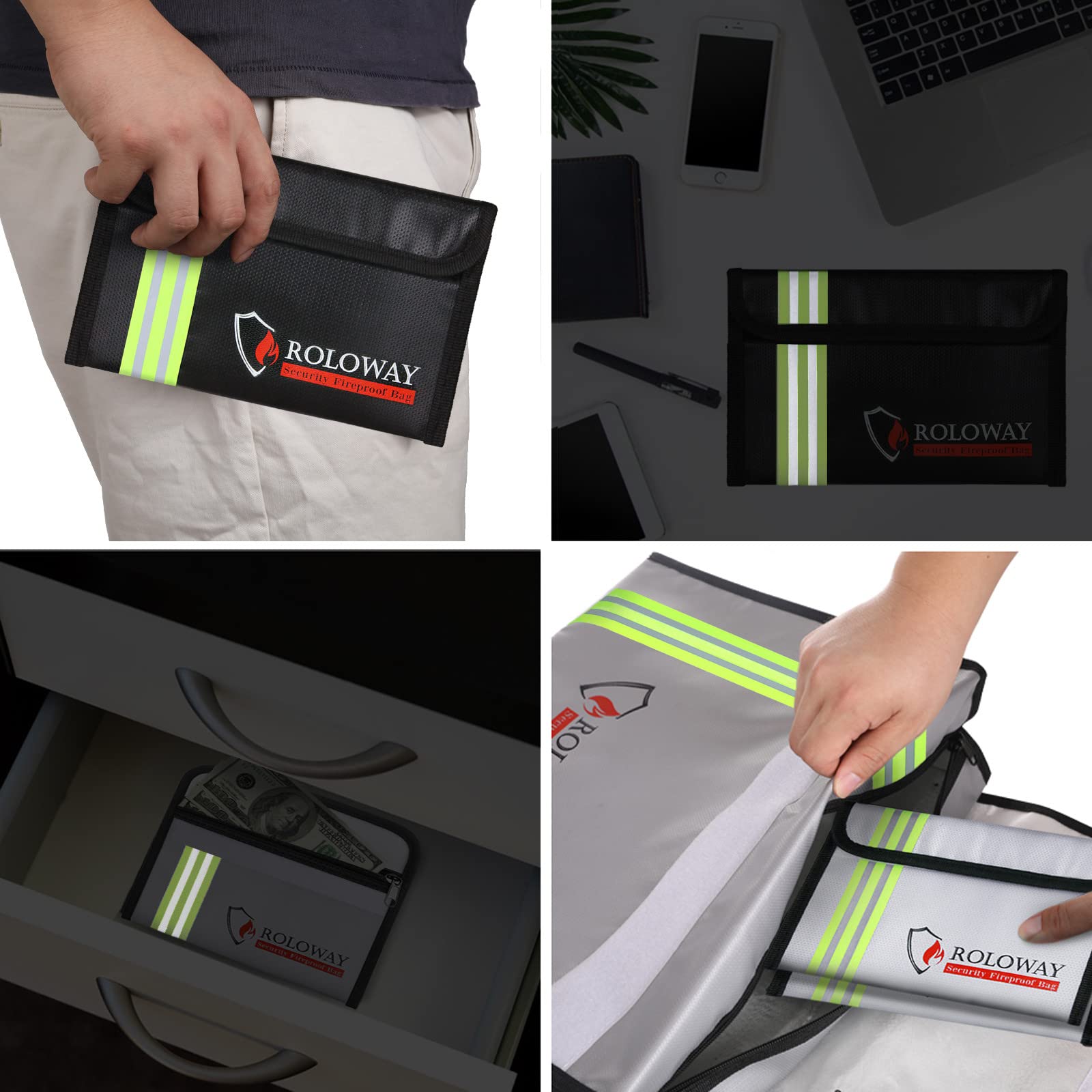 ROLOWAY small bag features night reflective strip for quick access