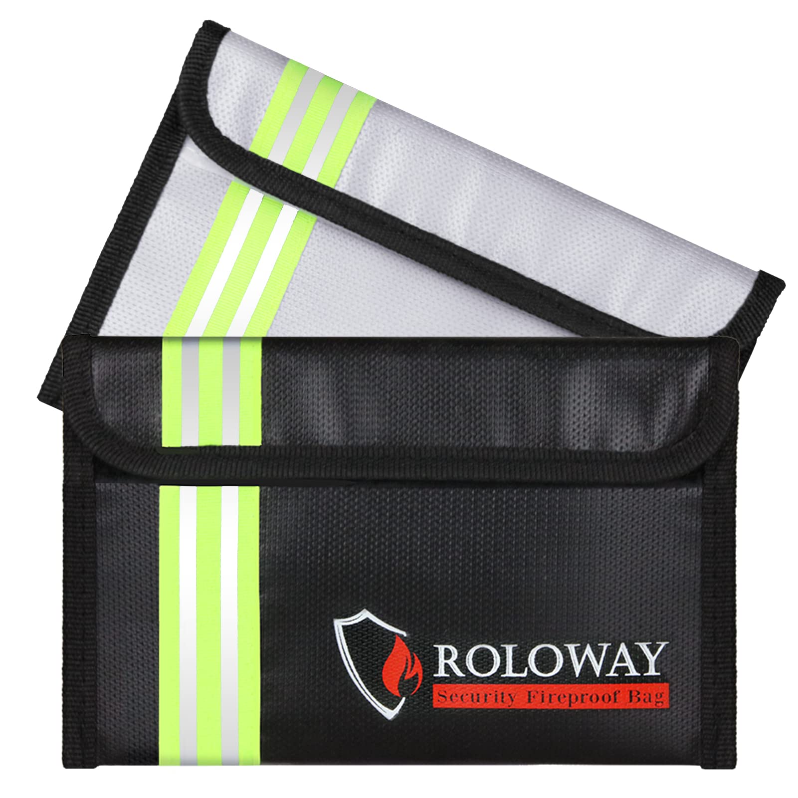 ROLOWAY small fireproof bag with reflective strip for quick grab-and-go access
