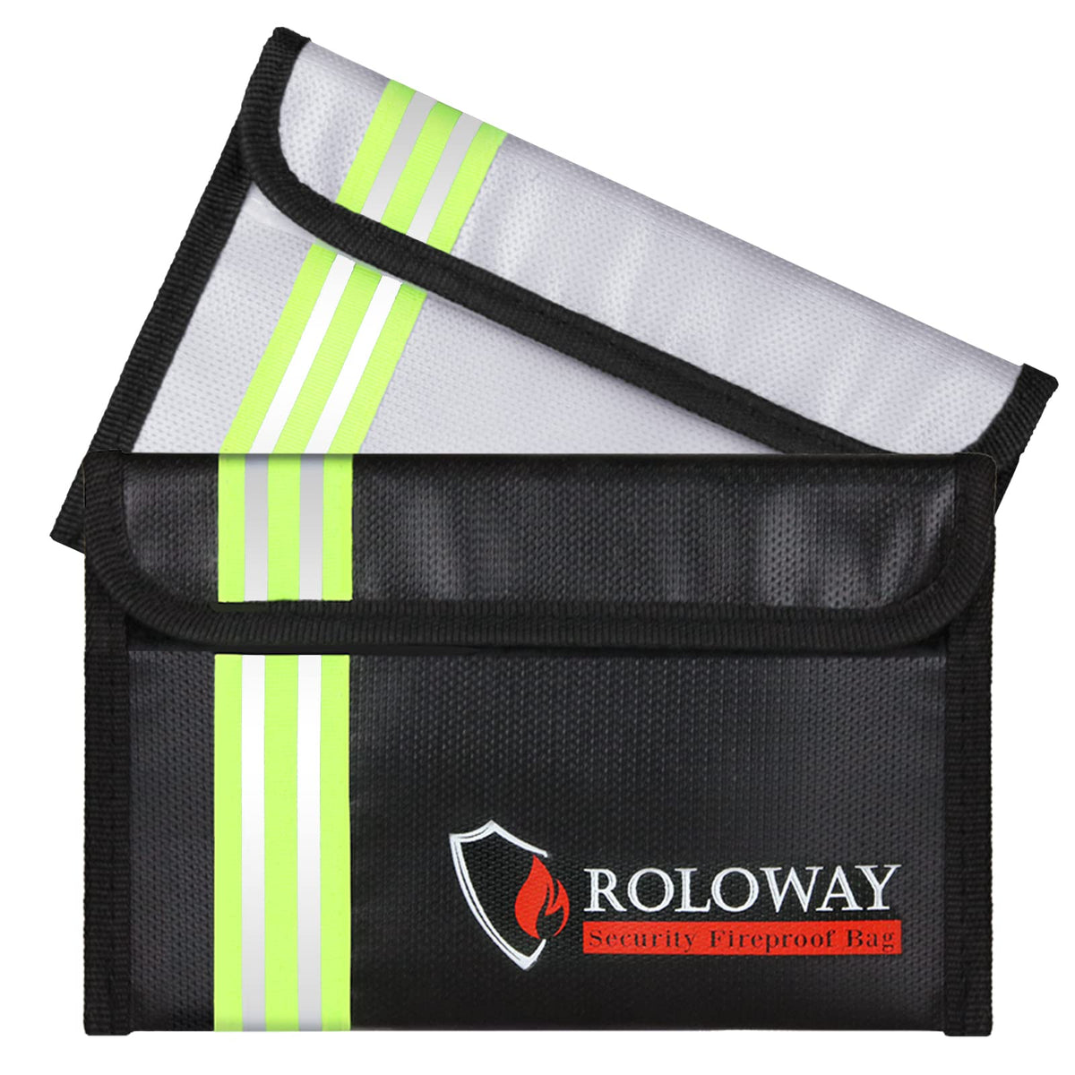 ROLOWAY small fireproof bag with reflective strip for quick grab-and-go access