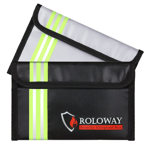ROLOWAY small fireproof bag with reflective strip for quick grab-and-go access