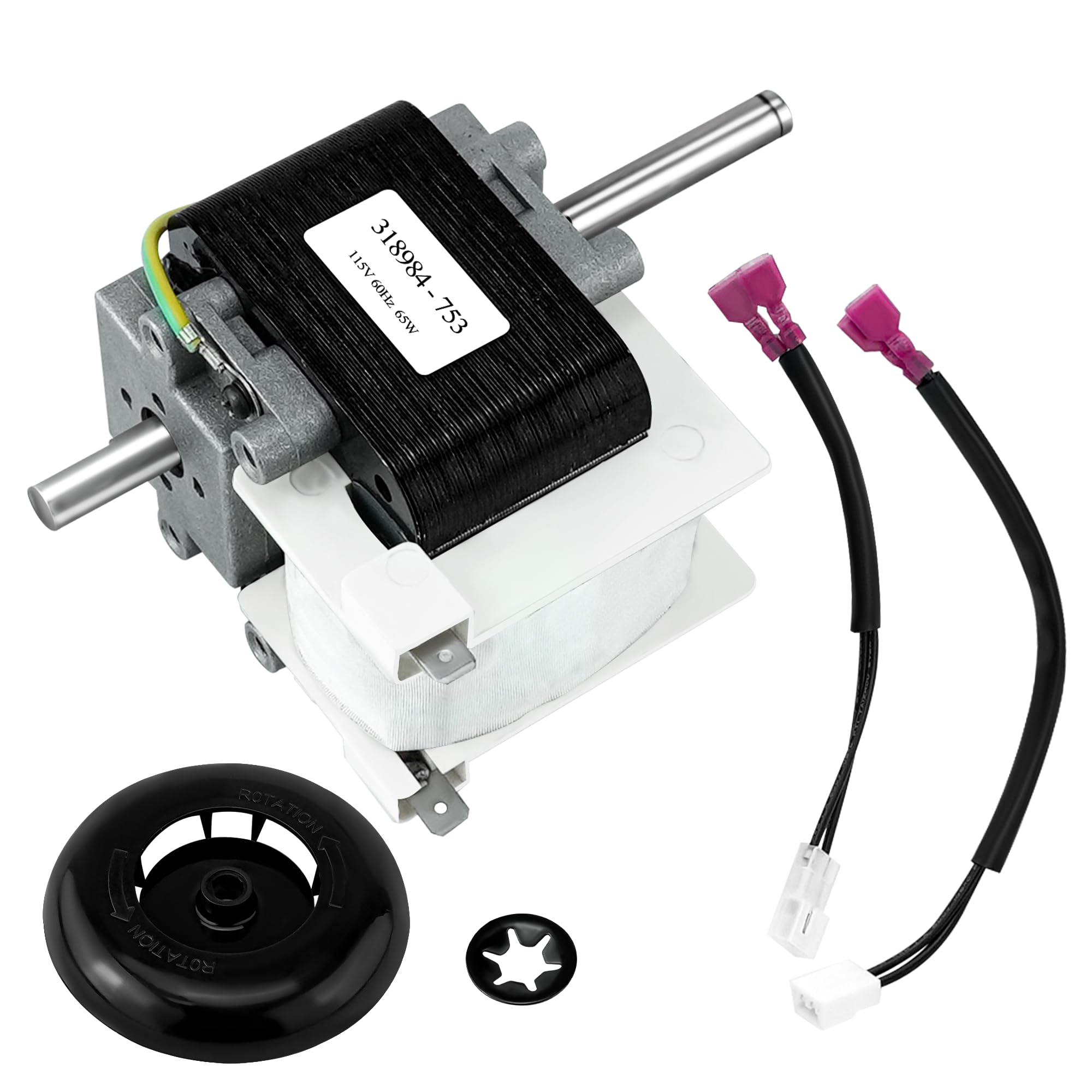 Romalon 318984-753 furnace inducer motor assembly close-up, showcasing durable build for reliable draft