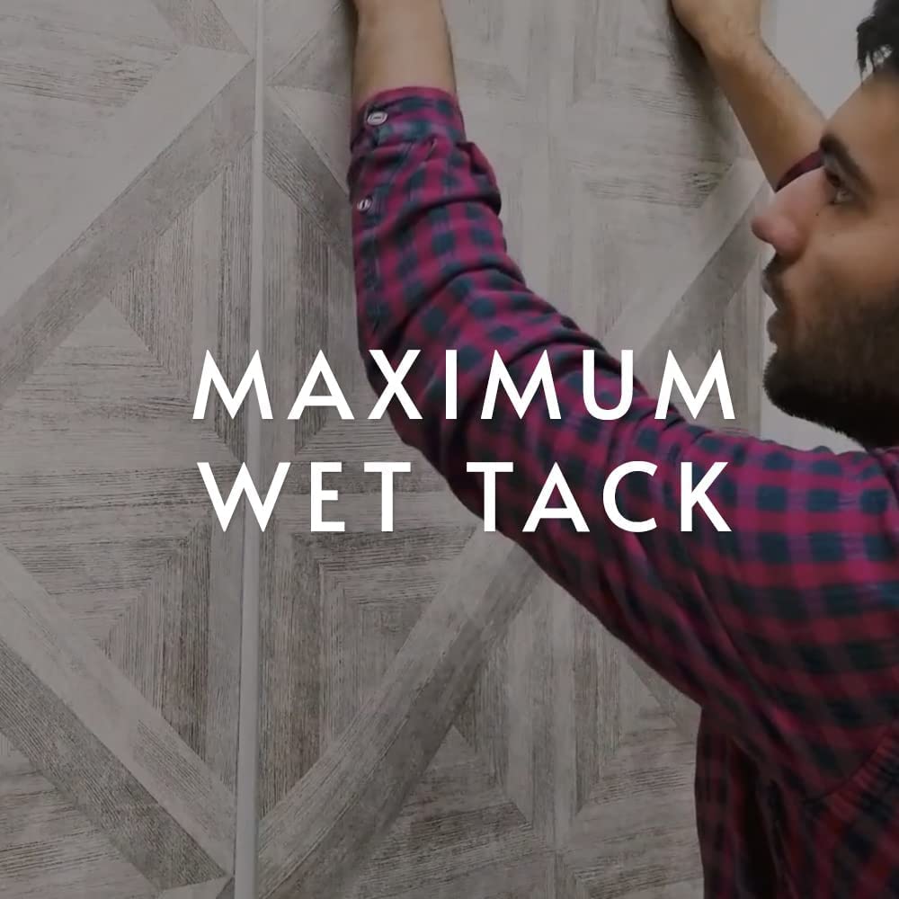 ROMAN PRO-838 clear-drying formula ensures a clean finish on light-colored wallpapers.