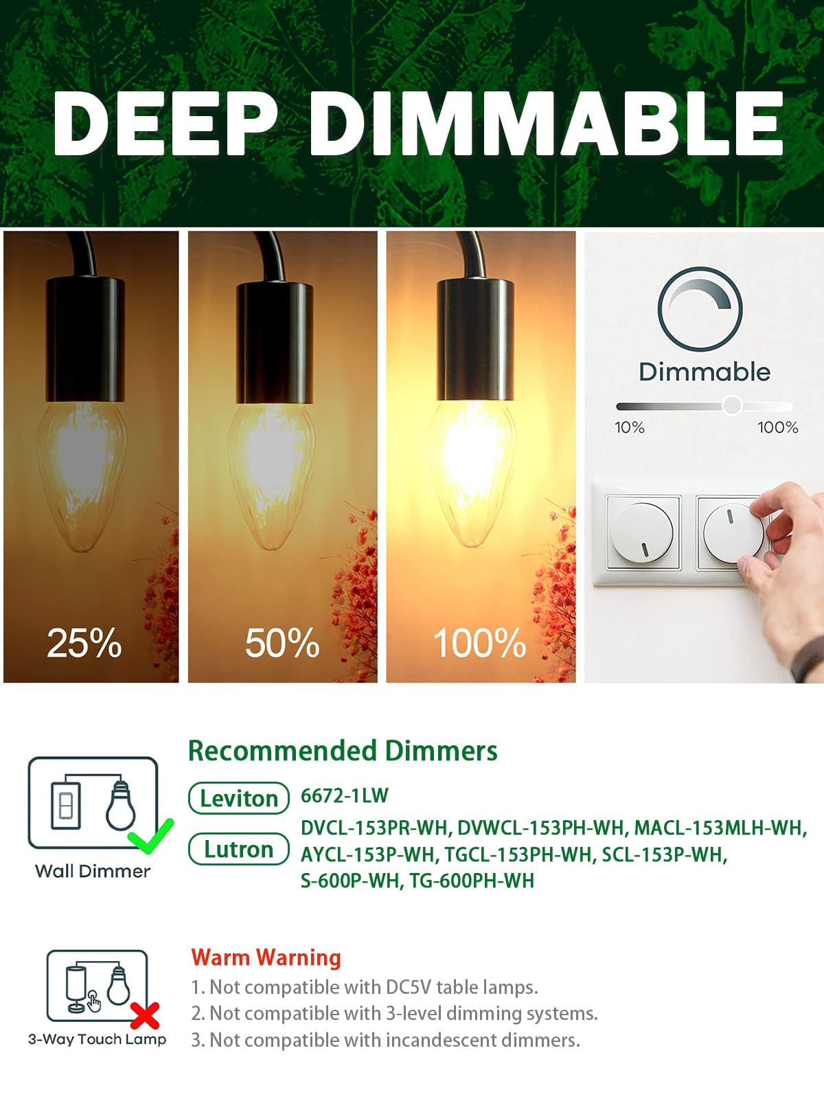 Romanjoy F15 suited for chandeliers and ceiling fans with smooth dimming.