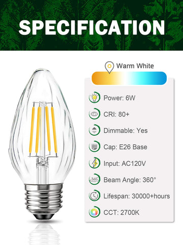 ROMANJOY F15 dimmable LED bulb enables smooth brightness control.