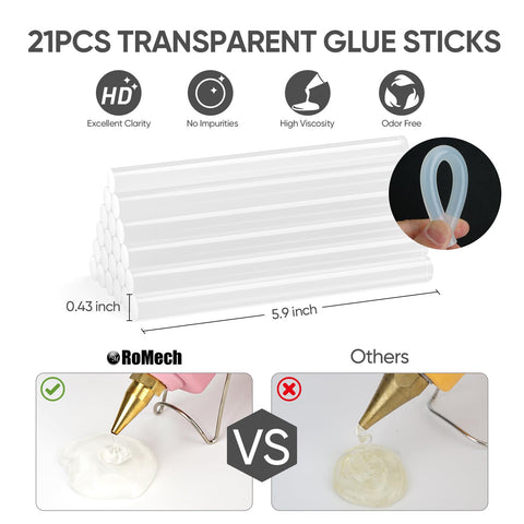 ROMECH 21 high-viscosity glue sticks for strong, reliable bonds.