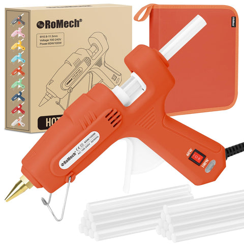 ROMECH fullsize hot glue gun with dual heat settings for versatile crafts