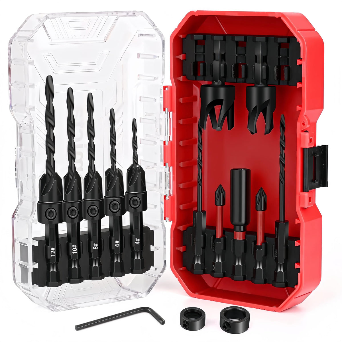 Romicta countersink drill bit set in case for portable organization and quick access.