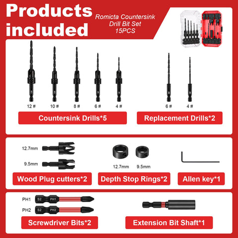 Romicta tapered drill bits provide precise wood boring for cabinetry projects.