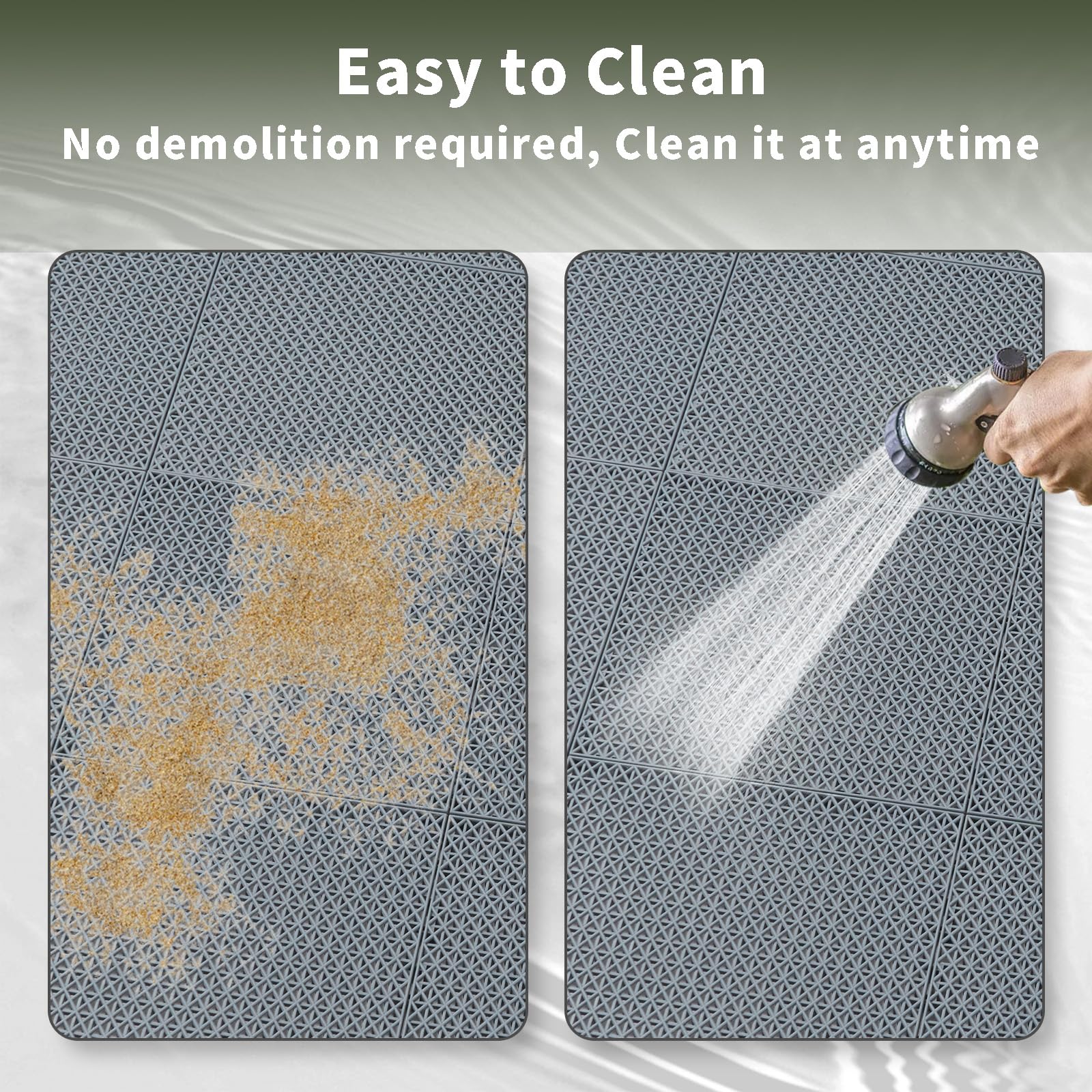 Romlits bathroom tile: quick-dry surface for damp spaces.