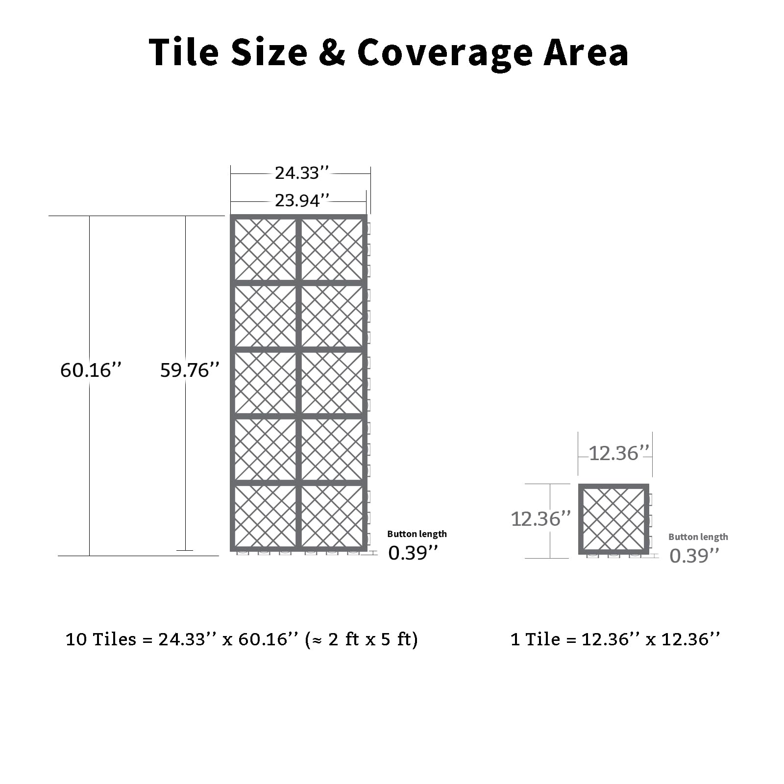 Romlits deck tile in garage area, heavy-duty support for tools and equipment.