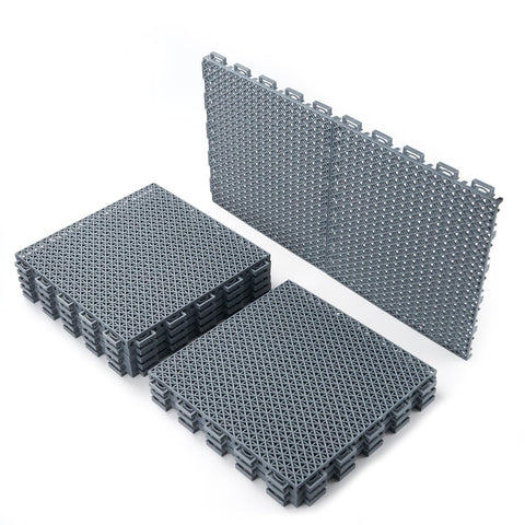 Romlits fast-drying deck tile on patio with slip-resistant surface for outdoor spaces.