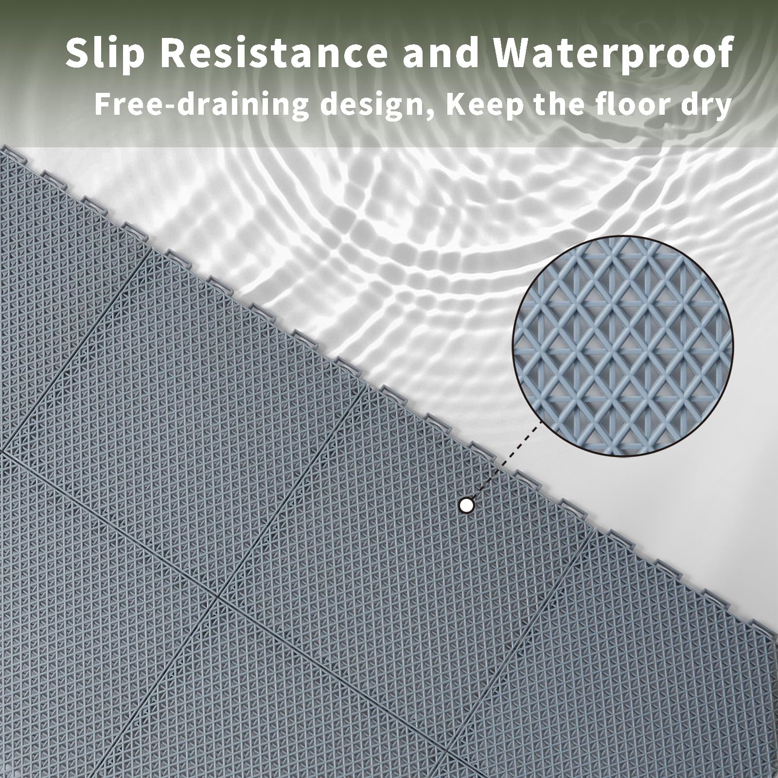 Romlits tile by poolside: dries quickly after splashes.