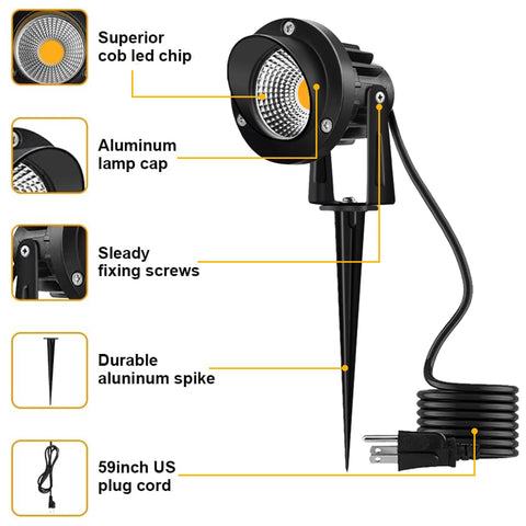 Romwish spotlight bracket rotates for versatile angle control in gardens.