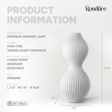 RONDURE lamp dimmer switch feature for adjustable brightness.