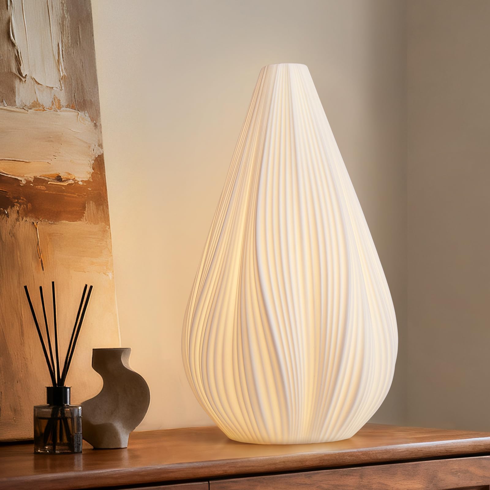RONDURE lamp base with handcrafted ceramic texture for warm bedside lighting