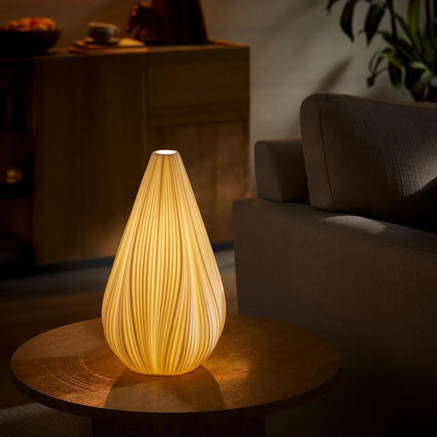 RONDURE lamp shade shows translucent ceramic for ambient light