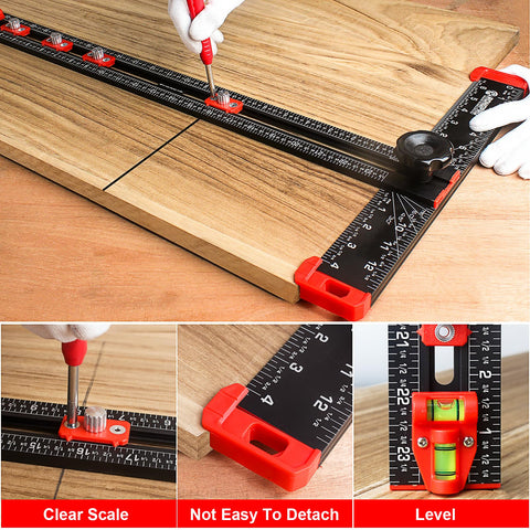 RONGPRO 0-90° adjustable protractor head enables angled cuts.